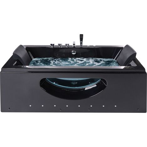 Whirlwanne Eckmodell mit LED HAWES 180 x 90 cm Schwarz (1/5)