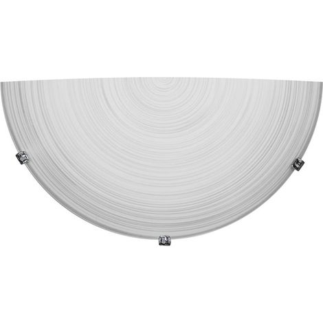 Applique 1xE27 Ganci Cromo Vetro Lastra Bianco Decorato Spirale E-Energy Gisella (1/2)