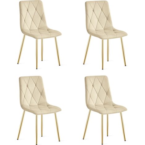 Sedia Libra - velluto beige chiaro / gambe dorate x 4 (1/5)