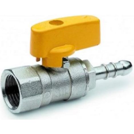 RUBINETTO PER GAS A SFERA CON PORTAGOMMACORTO - RACCORDO F1/2