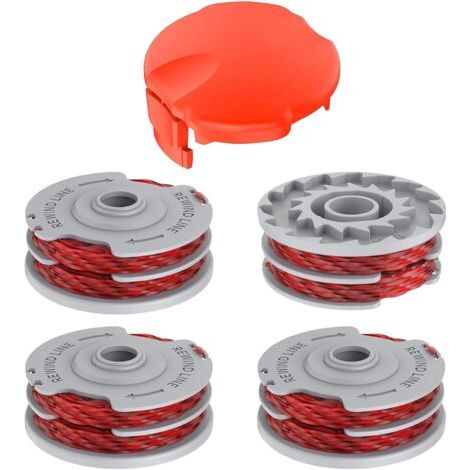4 Bobine de Fil Convient pour Flymo FLY021/513937190,Rechange Coupe Bordure Contour 500 XT,Power Trim XT,Mini Auto St/XT/Plus XT(4 Bobine+1 Couvercle) bobines + 1 capuchon - (1/5)