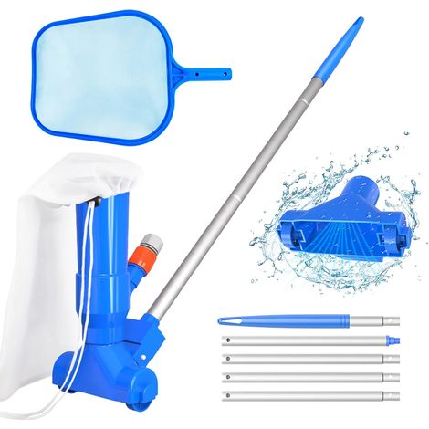 Kit de mantenimiento para robot de piscinas con aspiradora y skimmer, 5 asas y bolsa para hojas: kit de mantenimiento portátil para la limpieza de piscinas elevadas, estanques y fuentes. (1/5)