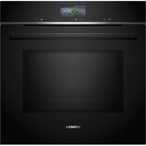 Siemens HM736GAB1 iQ700 Einbaubackofen mit Mikrowelle, 59,4 cm breit, 800 W, 67 L, TFT Touchdisplay, 5 Leistungsstufen, 19 Heizarten, HomeConnect, schwarz