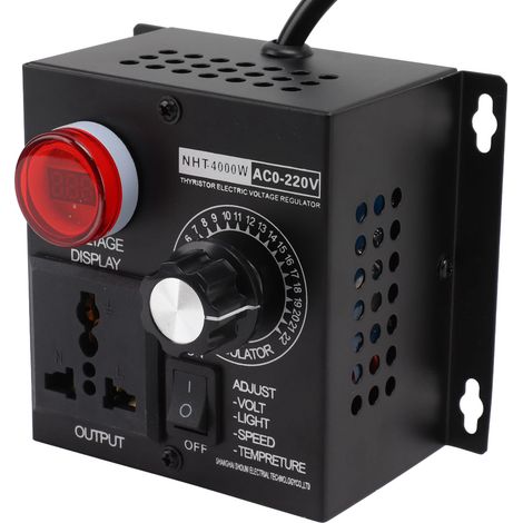Régulateur de tension électronique SCR 4000 W, variateur de vitesse pour moteur, thermostat, large plage de tension 100-220 V, prise UE
