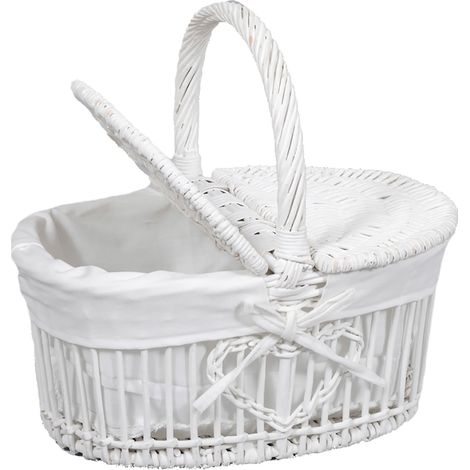 Set 2 Cestini in Vimini con Manico Larghezza 33 cm (1/3)