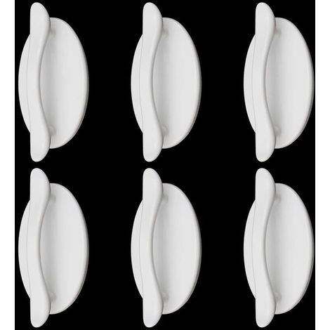 RHG 6 Pièces Poignées Auto-Adhésives Boutons de Tiroir Auto-Adhésifs Plastique ABS Instantané Poignée d'Armoire Aide Poignées de Meubles de Porte sans Poinçon pour Cuisine Porte Coulissante Fenêtre Pl