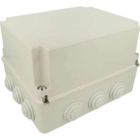 Boite de dérivation étanche IP65 250x200x160mm, avec couvercle rehaussé, 12 entrées souples