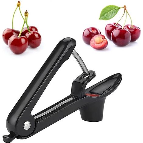 Snocciolatore per ciliegie, snocciolatore per frutta, rimozione rapida del nocciolo, paraspruzzi, nero (1/5)