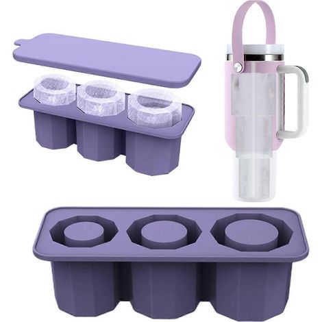 Silikon-Eiswürfelformen für den Gefrierschrank, 3 hohle zylindrische Eisformen B--