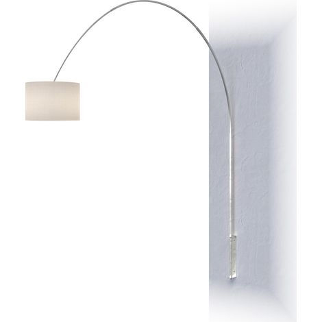 Piantana Contemporanea Turning Metallo Cromo Tessuto Bianco 1 Luce E27