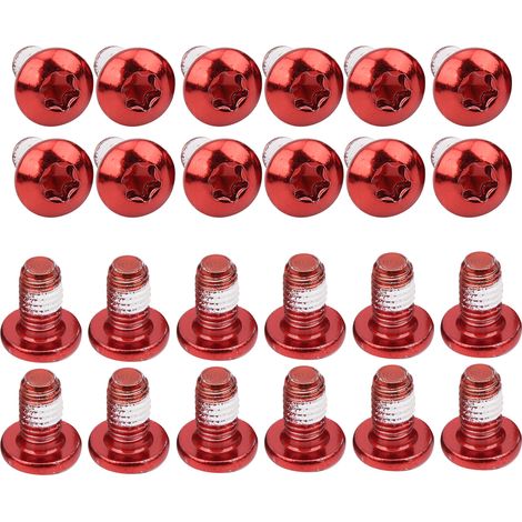 24 Boulons T25 Colorés ZTTO pour Disque Frein Vélo, Vis M5x10mm en Acier Rouge Résistant