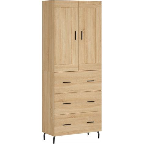 Credenza cassettiera mobile contenitore organizer cucina soggiorno salotto alto sonoma 695 x 34 x 180 cm legno ingegnerizzato marrone 020034140