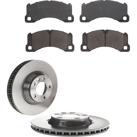 KIT FRENI ANTERIORI compatibile con PORSCHE CAYENNE (92A) - DISCHI + PASTIGLIE OEM: P 65 021 , P 65 026 / 17504 , 17503 , 18107 , 18764 , 18108 , 18765 /SOSTITUZIONE DIRETTA/BASSA POLVERE/SILENZIOSO (1/5)