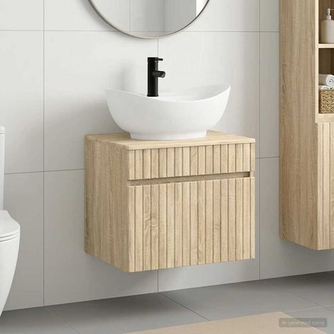vidaXL Juego de muebles de baño Roble Sonoma Madera de ingeniería (1/5)