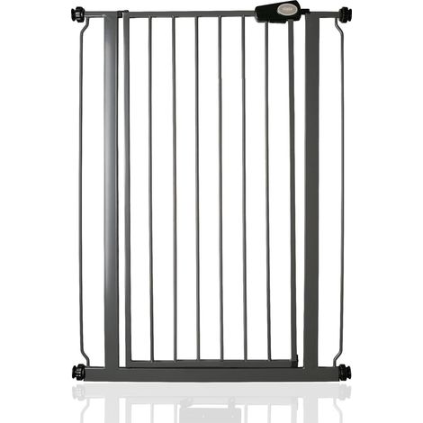 Safetots Extra Tall Metal Safety Gate Pressure Fit, 81.4cm - 89cm, Slate Grey, 104cm in Height, Extra Tall Baby Gate