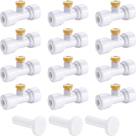 Buses D’Irrigation Kit 12Pcs de Brumisation en Laiton +12siège Pulvérisation,Système Brumisateur Extérieur,Arroseurs D'atomisation pour l'Irrigation l'Arrosage des Jardins Blanc - (1/5)
