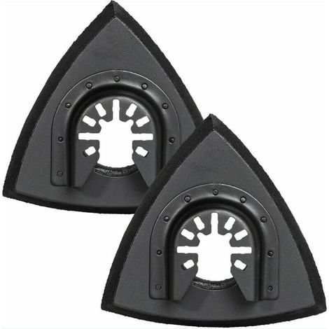 Patins de ponçage triangulaires 90mm - Plateau de ponçage pour outil multifonction oscillant pour ponçage du bois, 2 pièces (1/3)