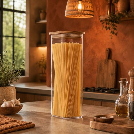 Bocal - HOME DECO FACTORY - HERITAGE - Borosilicate - Empilable - Transparent et marron (1/5)