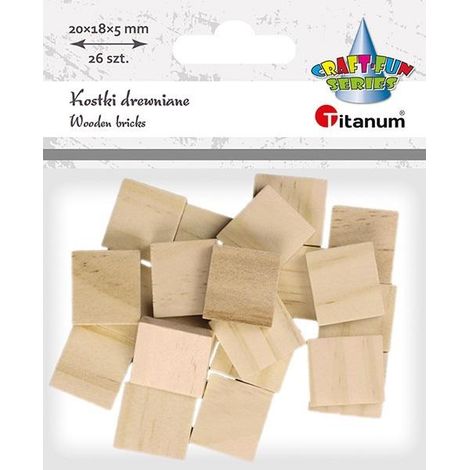 Tuiles cubiques en bois 18x20x5mm 26 pièces