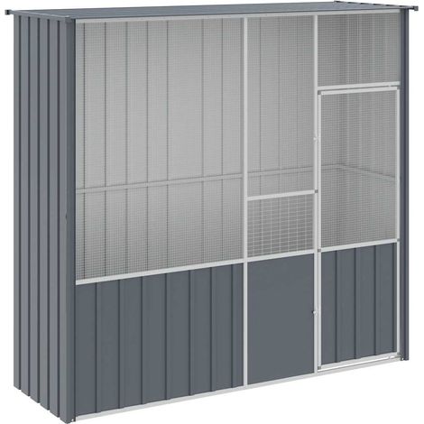 Jaula para pájaros 215 x 78 x 200 cm acero galvanizado antracita 020041705 (1/5)