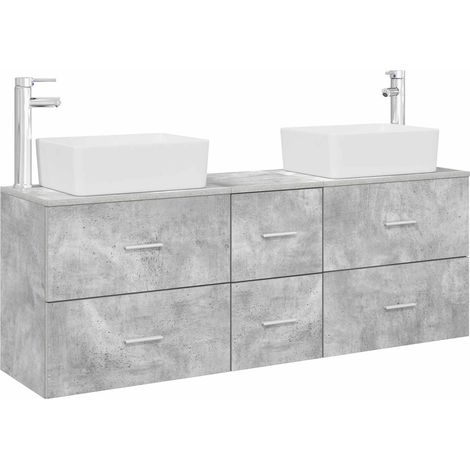 Bathroom Cabinet Set 3 pcs Concrete Grey 53 x 34.5 x 63 cm vidaXL (1/5)