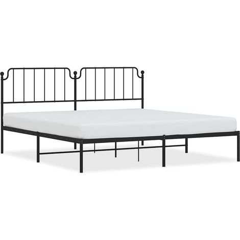 Maison Exclusive - Bettgestell mit Kopfteil Metall Schwarz 193x20 (1/5)