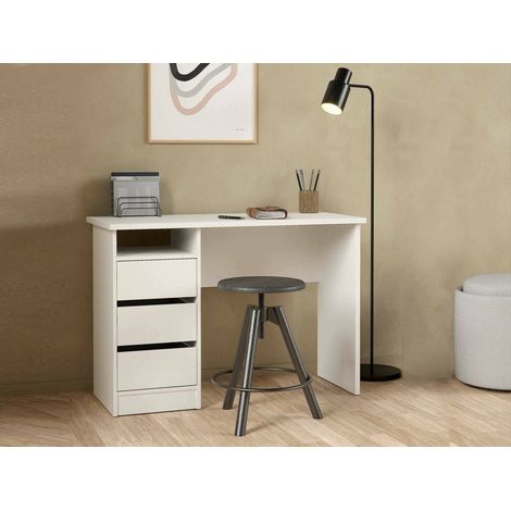 Dmora - Scrivania Minette, Scrittoio multiuso, Tavolo per ufficio porta PC, Piano di lavoro, 110x49 h76 cm, Bianco (1/5)