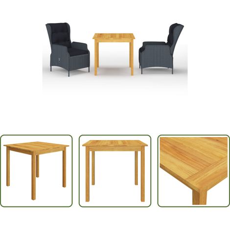 vidaXL Salle à manger extérieure - Ensemble à manger de jardin 3 pcs Gris foncé (1/5)