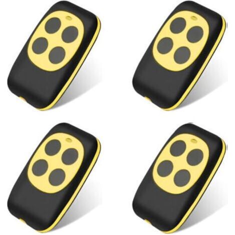 Télécommande Universelle sans Fil à 4 Boutons Rolling Code pour Portail Garage Voiture (4 Unités) - Copie et Compatibilité Multi-Systèmes (1/4)
