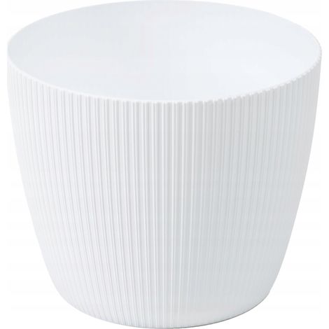 Maceta de plástico blanca Lamela 16 cm x 16 x 13 cm 1 unidad. (1/5)