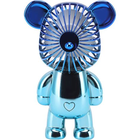Tragbarer Handventilator, niedliches Bärenmotiv, USB-aufladbar, ideal für Büro, Schlafzimmer und Leseecke (Größe A3). (1/2)