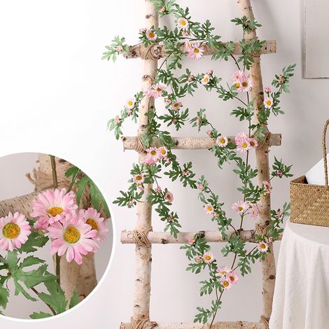 Faux Daisy - Guirlande Murale en Plastique - Décoration Intérieure pour Salon Chambre ou Événement - 175 cm - 1 Pièce (1/5)