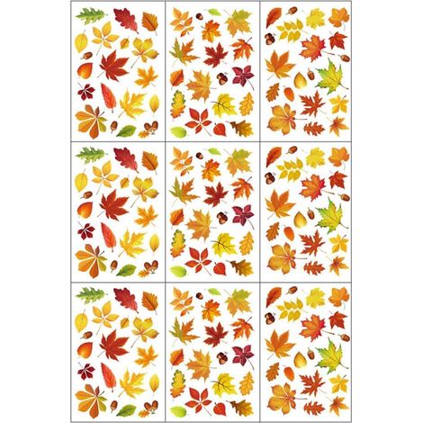 9er Set Fensterbilder Herbst Kinder, wiederverwendbare PVC-Aufkleber mit Herbstmotiven (1/4)