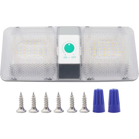 Plafoniera a LED a doppia cupola, illuminazione interna dimmerabile con sensore touch e interruttore on/off, 9-18 V CC, 6000-6500 K (1/5)