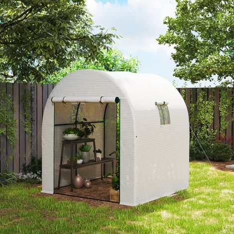 Durable Tunnel Greenhouse with Roll-Up Doors, Mesh Windows, Steel Frame, and Reinforced Cover for Easy Assembly and Stability