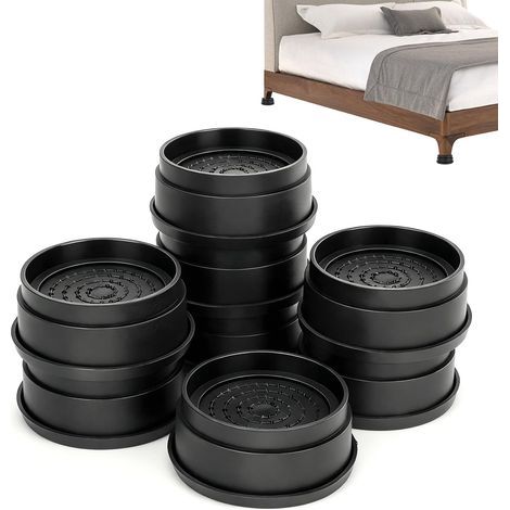 Lot de 8 Rehausseurs de Meubles Réglables pour Lit Lourd, Canapé, Meuble, Rond 2.7cm, 5.4cm, Empilable Rallonge de Pied de Table (1/5)