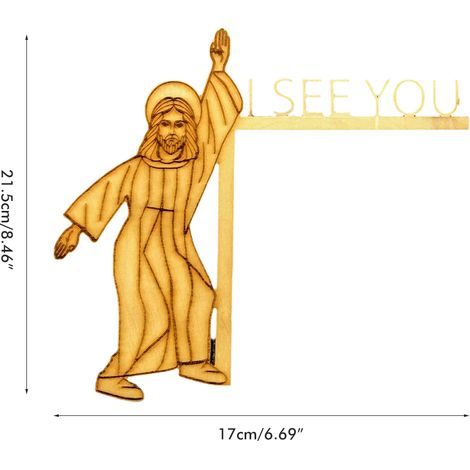 2 pièces décoration d'angle de porte Jésus I See You en bois, panneau d'angle gauche et droit pour encadrement de porte (1/3)