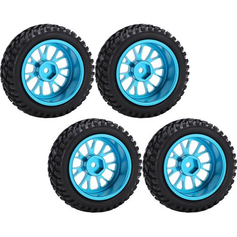 Ensemble de 4 roues et pneus RC 75 mm avant et arrière avec motif en filet pour voiture tout-terrain RC WLToys 144001 à l'échelle 1/14 (1/5)