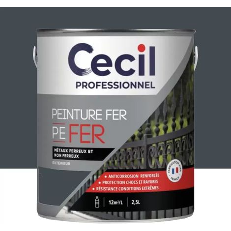 Peinture Fer Glycéro Cécil Professionnel PE FER Bleu gris Brillant 2,5 L (1/2)