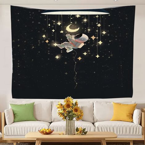 Tapisserie amusante et tendance, idéale comme toile de fond esthétique pour une chambre d'étudiant. 100x75cm (1/5)