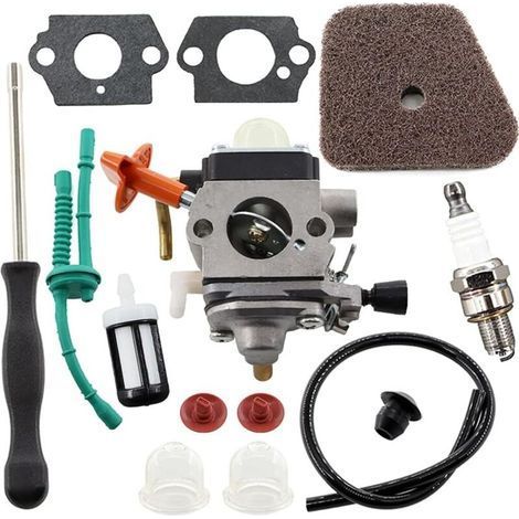 Kit de carburateur pour Sthil FS87 FS90 FS100 FS110 FS130 HL95 HL100 HT100 HT101 KM90 KM100 KM110 SP90 coupe-fil 4180-120-0610 remplacement avec filtre à air Tournevis (1/5)