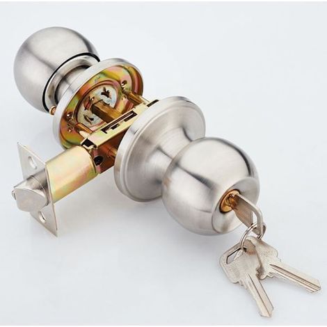 Serrure de porte en acier inoxydable à clé, adaptée à divers types de portes. (1/5)