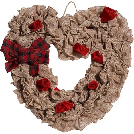 Couronne de Saint-Valentin en forme de cœur pour porte d'entrée 37 cm en forme de cœur artificiel pour anniversaire, mariage, décoration de mariage (1/5)