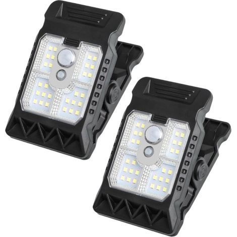 Universelle Solar-Klemmleuchten für die Außenbeleuchtung: Mini-Solar-LED-Strahler mit Klemme für Balkon, Garten, Camping, Terrasse – wasserdicht, wiederaufladbar, kabellos, mit automatischer Bewegungs (1/5)