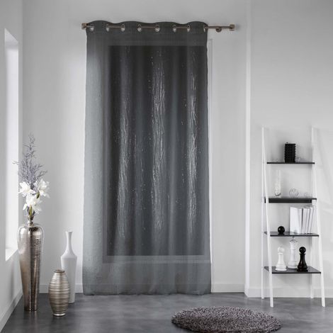 Rideau Voilage "Filiane" 140x240cm Anthracite (1/2)