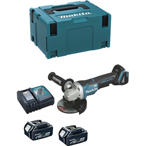 Schleifmaschine Ø 125 mm 18 V Li-Ion 5 Ah MAKITA - 2 Akkus, Ladegerät, Koffer - DGA508RTJ