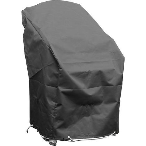 Housse de protection pour chaises empilables – Toile Oxford polyester 220g/m² – Anti UV, imperméable, déperlant – L 70 x l 65 x h 70 cm – Couleur anthracite – Green Club (1/3)