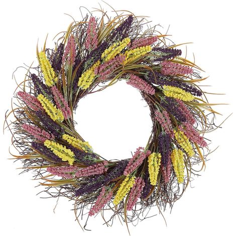Ghirlanda Decorativa Artificiale con Fiori ø 50 cm Multicolore Candelaria
