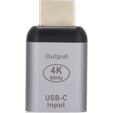 Adaptateur JORINDO USB-C vers HDMI, convertisseur audio/vidéo USB-C vers HDMI 4K à 60 Hz, boîtier en alliage d'aluminium 3D, connecteur USB-C femelle vers HDMI mâle (1/5)