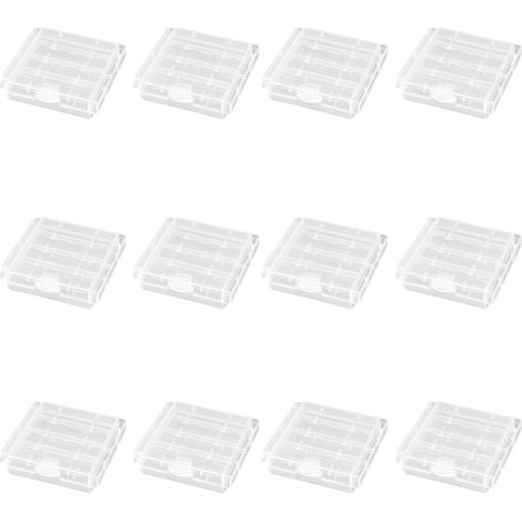 Lot de 12 Boîtes À Piles en Plastique Transparent – Boîte De Rangement pour Piles AA Et AAA, Solution Pratique pour Stocker Et Transporter Vos Batteries Rechargeables,boîte À Piles Solaires (1/5)